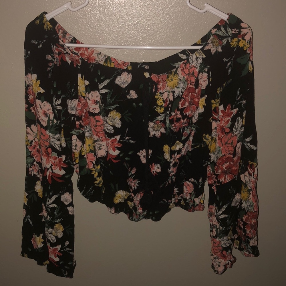 Floral off the shoulder crop top